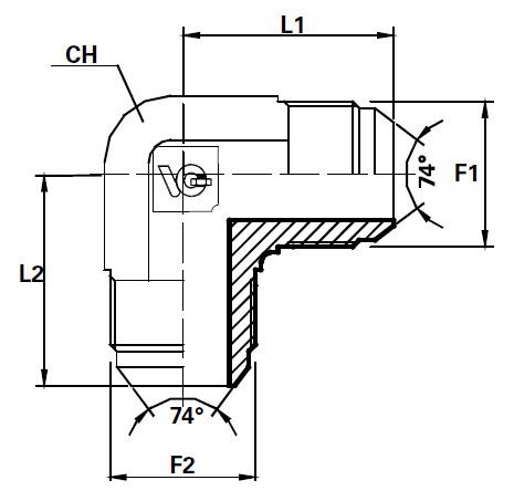 90° forjat filet exterior poza tehnica