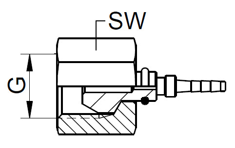 Racord drept cu holender tip BSP poza tehnica