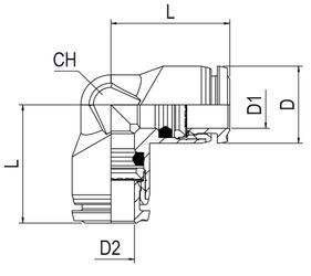 CONECTOR PNEUMATIC PLASTIC PUSH-IN COT poza tehnica
