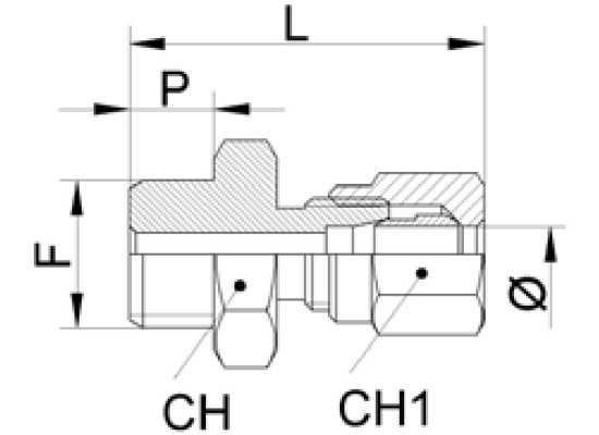 CONECTOR PNEUMATIC COMPRESIUNE DREPT SI FILET EXTERIOR ALAMA ZINCATA poza tehnica