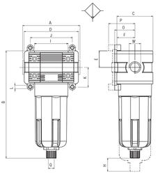 FILTRU COALESCENT SERIA T015 poza tehnica
